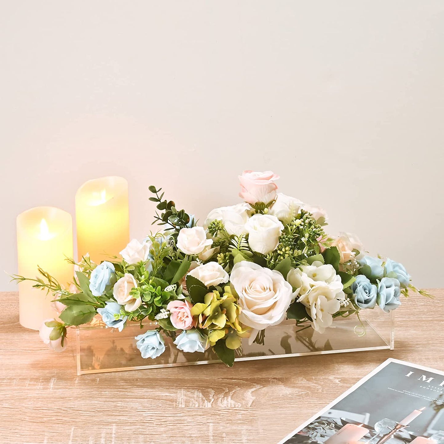 Rectangular Acrylic Flower Box for Floral Centerpiece