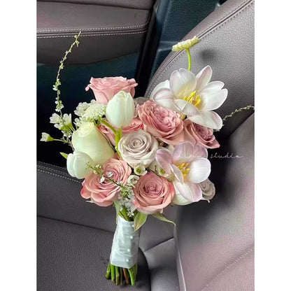 Cappuccino Rose Posy Wedding Bouquets