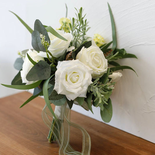 Rose Eucalyptus Bouquet in White Sage
