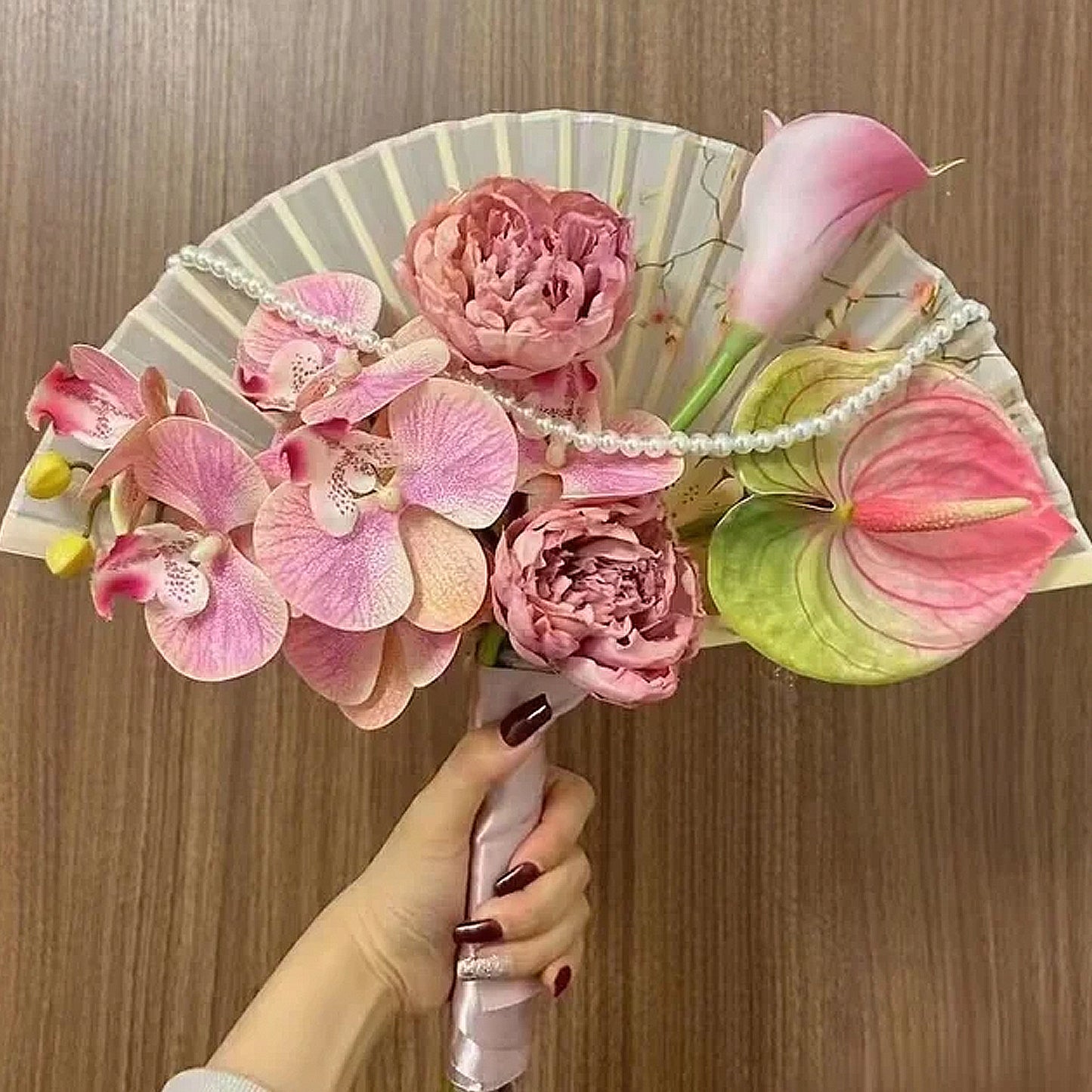 Chinese Folding Fan Wedding Bouquets