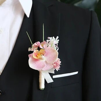Orchid Boutonnieres in Blush Pink