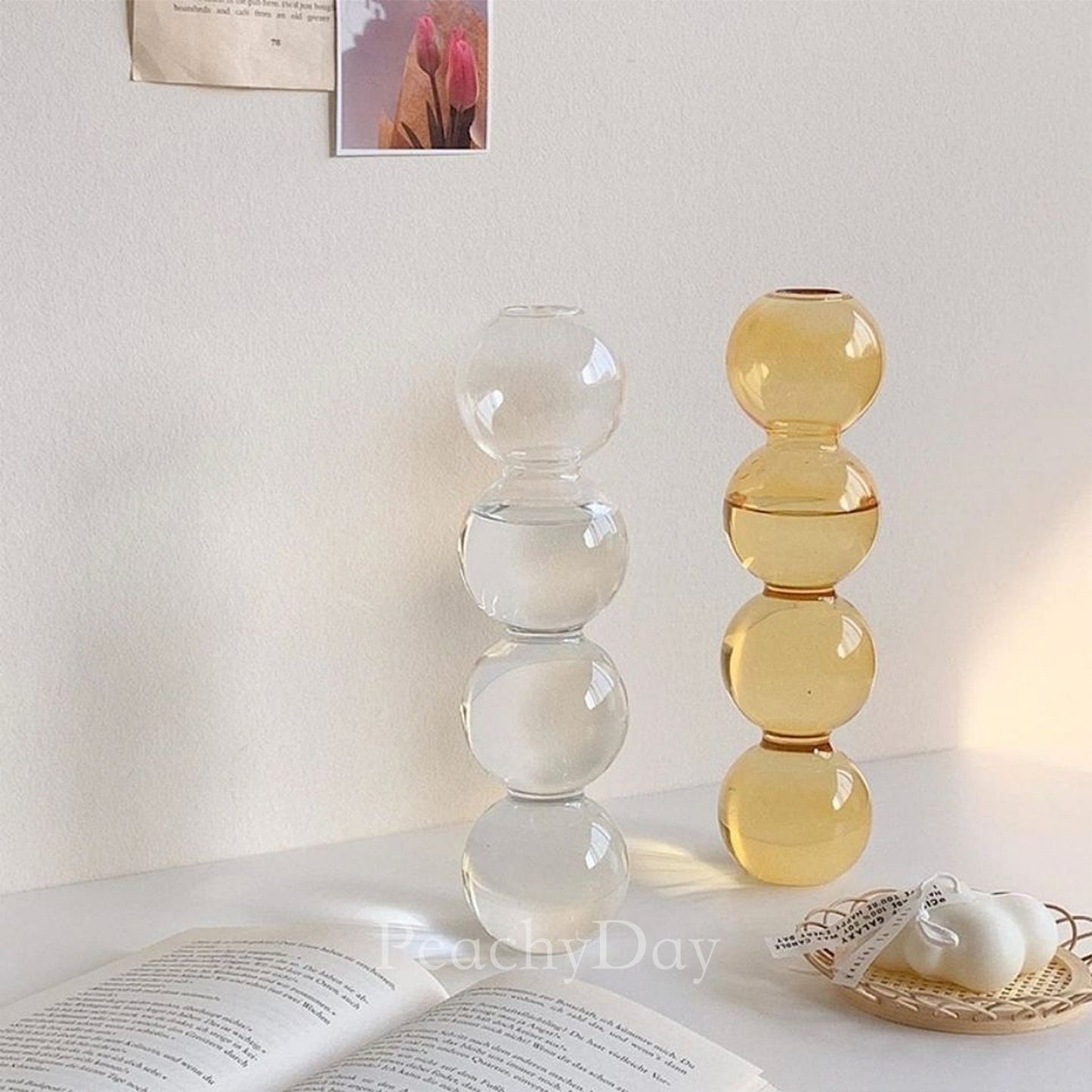 Stacked-Globes Glass Vase