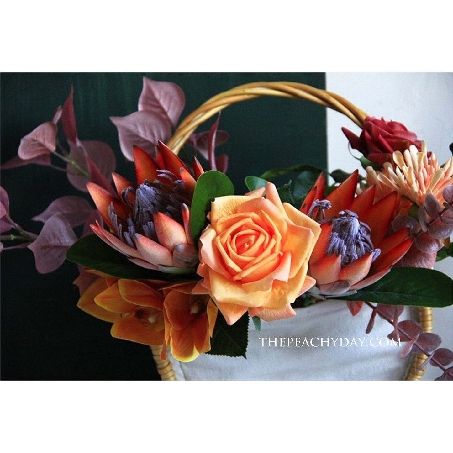 Real Touch fake faux Artificial King Protea tropical home decor wedding bouquet flower arrangements