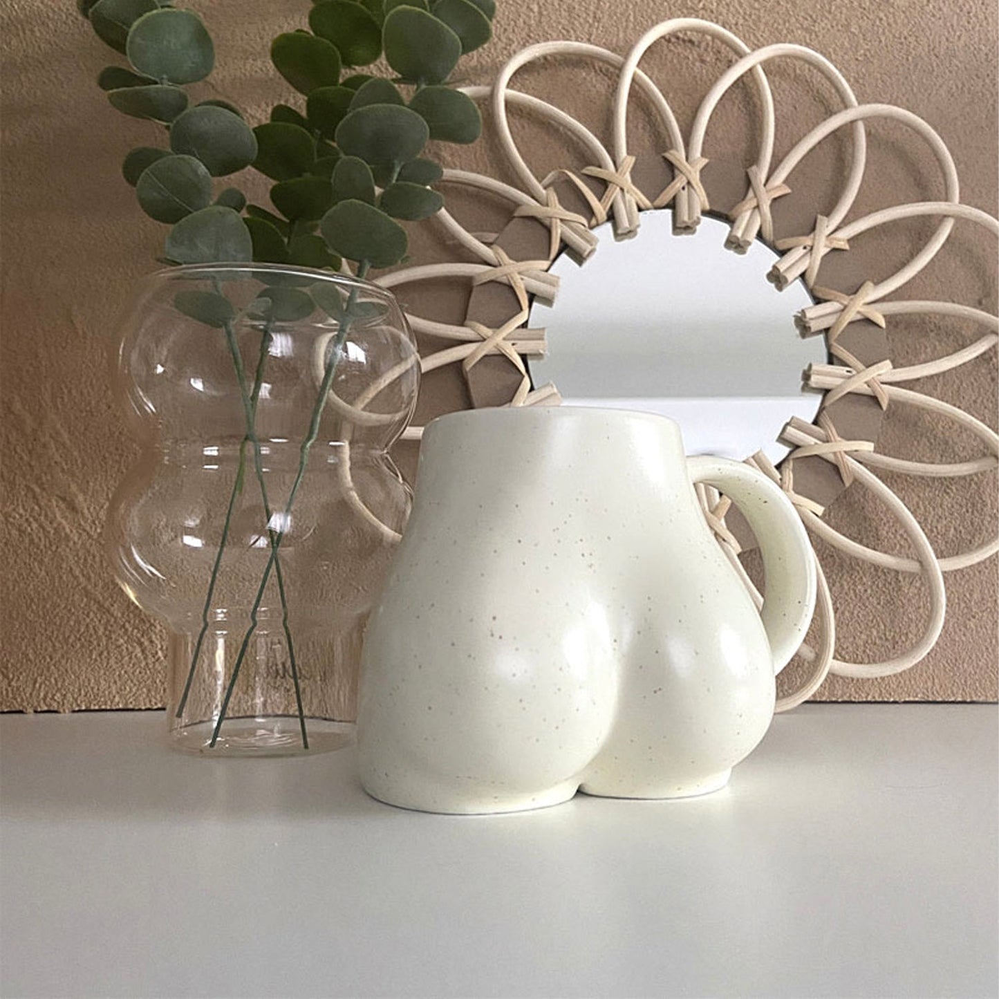 Ceramic Butt Vase white ceramic beige Female Form Body Decorative Boho Boob Booty Vase black bust vase