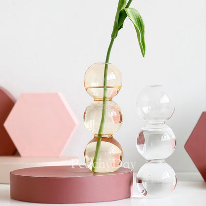 Stacked-Globes Glass Vase