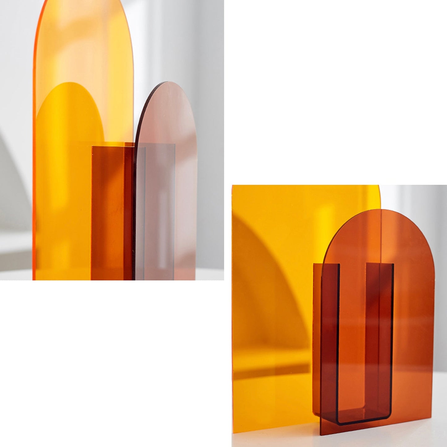 Modern Geometric Clear Acrylic Vases