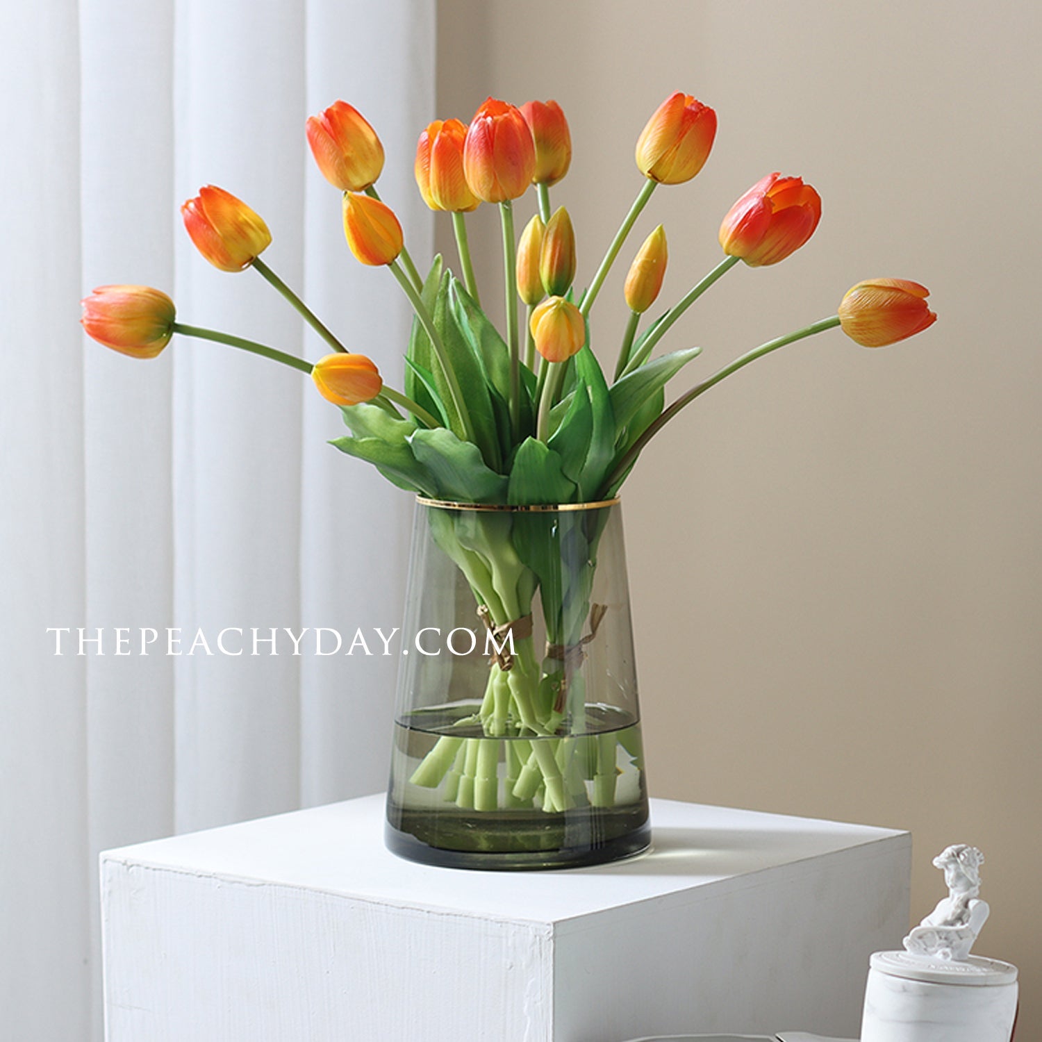 Real Touch Latex Artificial fake faux Tulips spring home decor bouquet flower arrangements