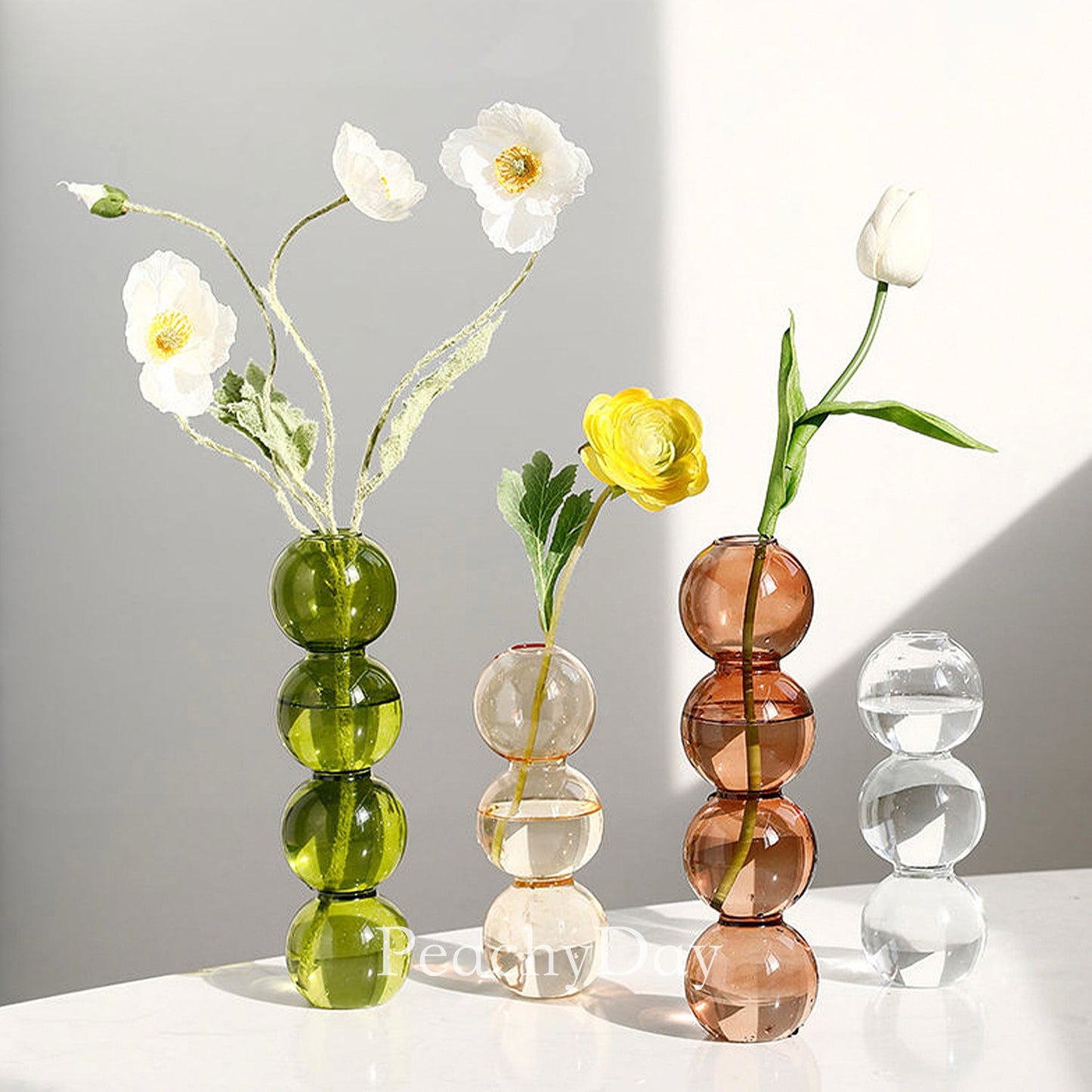 Stacked-Globes Glass Vase