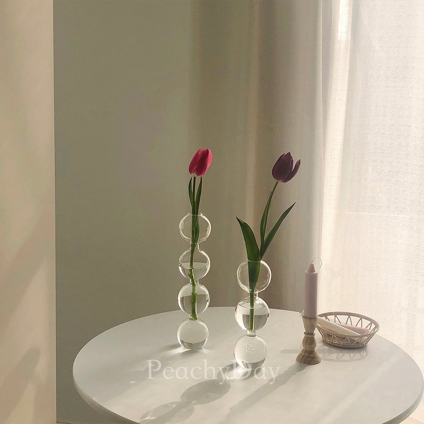 Stacked-Globes Glass Vase