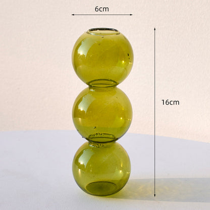 Stacked-Globes Glass Vase