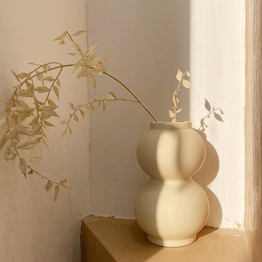 Matte Ceramic Double Orb Vase