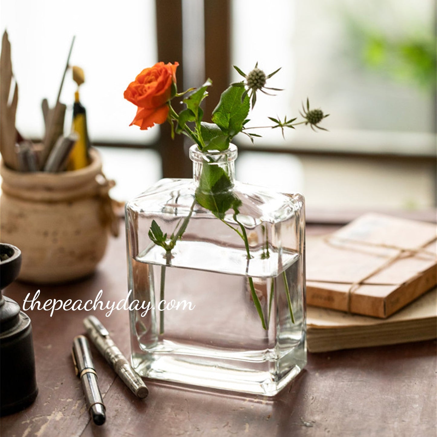 Clear Glass Bottle Vase