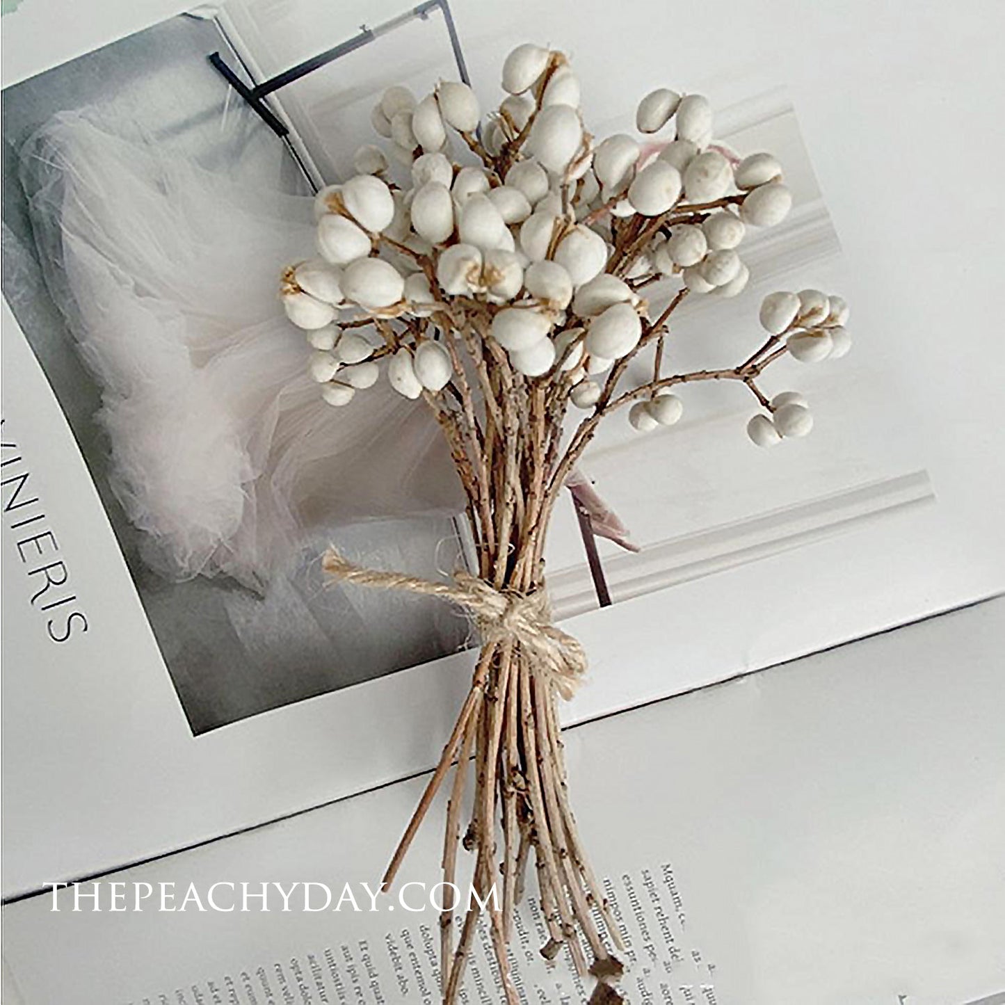 Dried Tallow Berries Bunch home decor wedding bouquet flower arrangements boho minimal farmhouse home decor