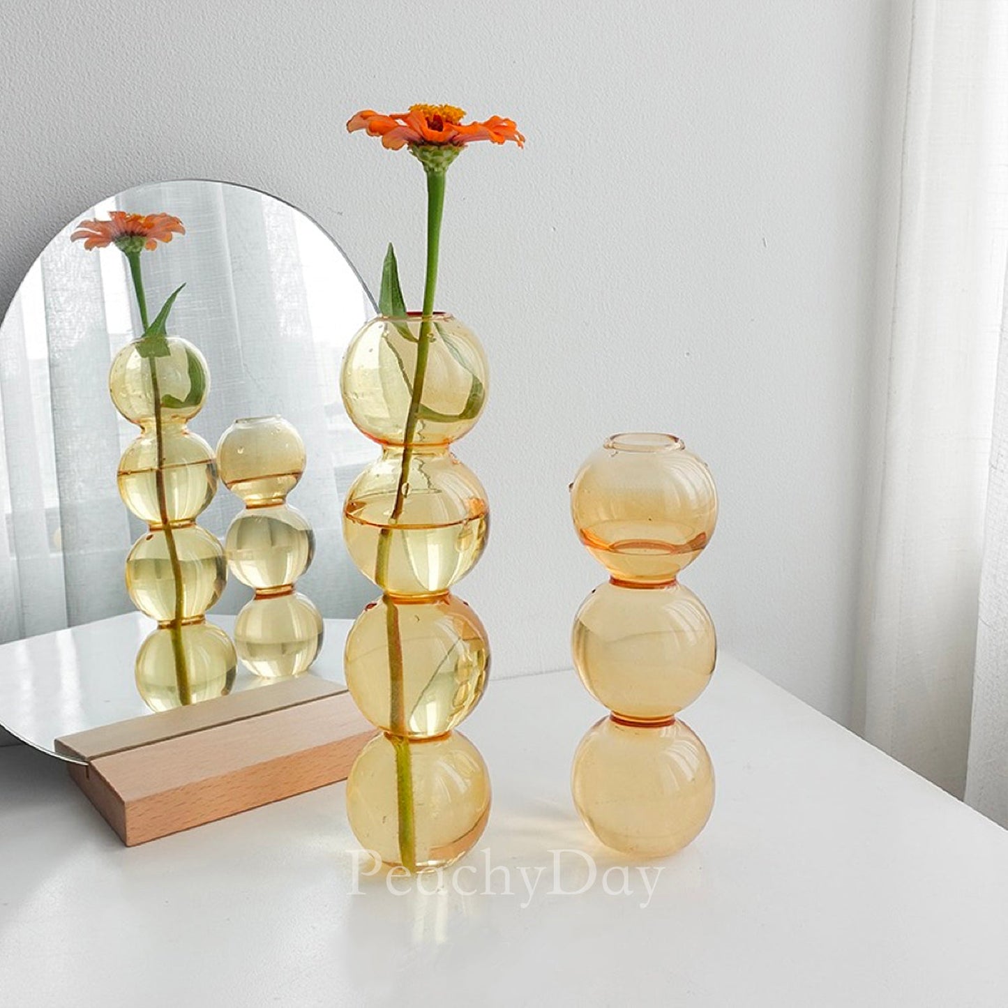 Stacked-Globes Glass Vase