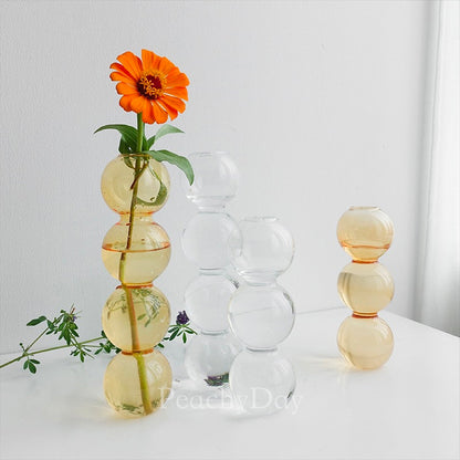 Stacked-Globes Glass Vase