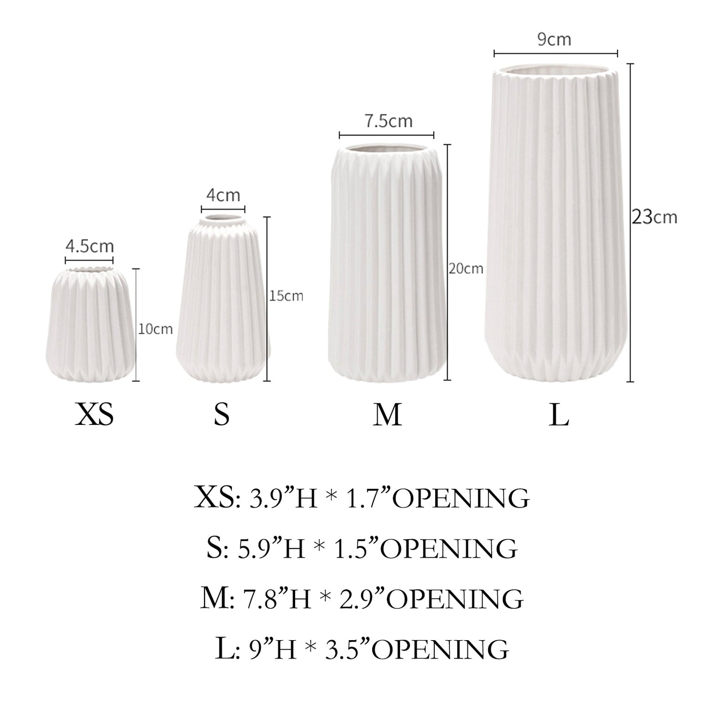 White Ridged Ceramic Vase