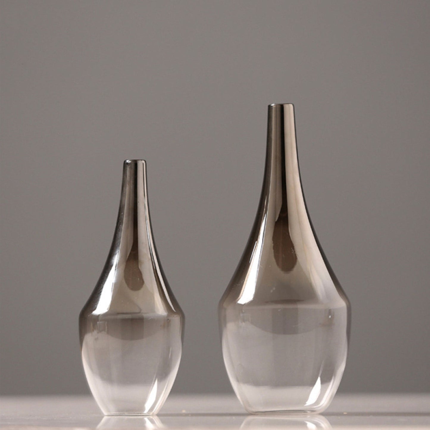 Ombre Silver Glass Vase