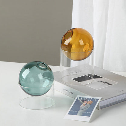 Glass Globe Vase with Clear Stand