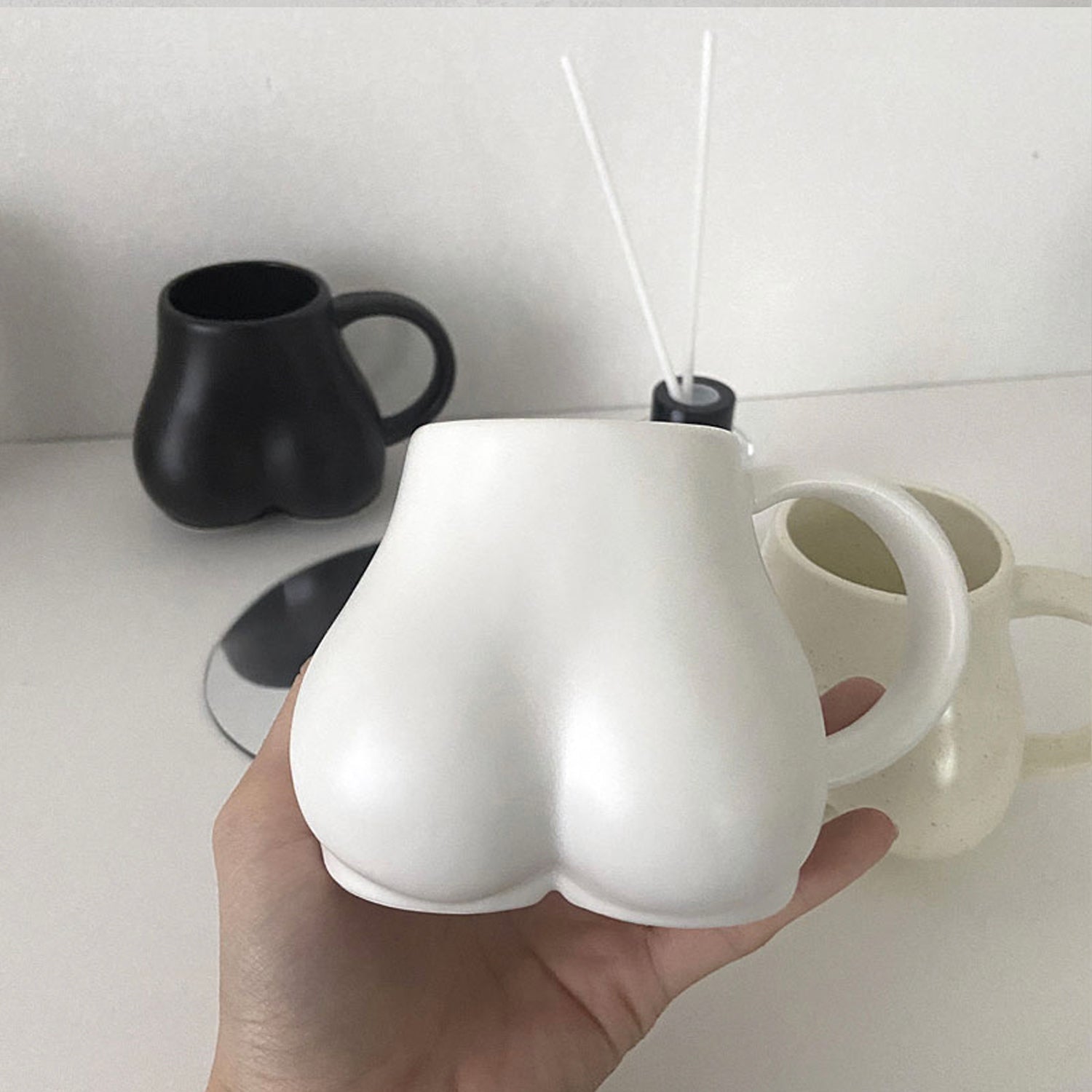 Ceramic Butt Vase white ceramic beige Female Form Body Decorative Boho Boob Booty Vase black bust vase