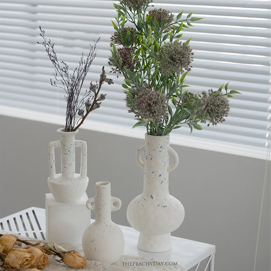 Ceramic Floral Vase with Handles