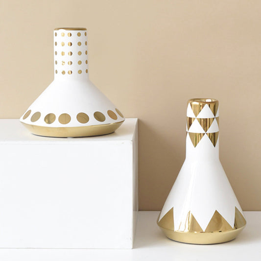 Gold Plated Ceramic Vases