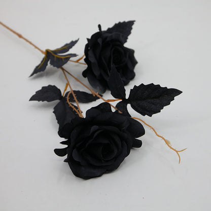 4 Stems Black Faux Rose 29.5“