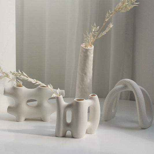 Matte White Ceramic Decorative Vase