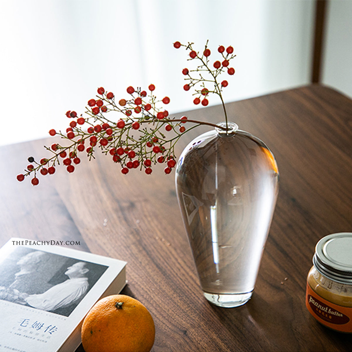 Japanese Chinese Zen Vase 梅瓶玉净瓶 Transparent decorative Glass bottle tea-culture tea ceremony Countertop Vase Home Decoration Flower Arrangement Hydroponic Small Vase Home