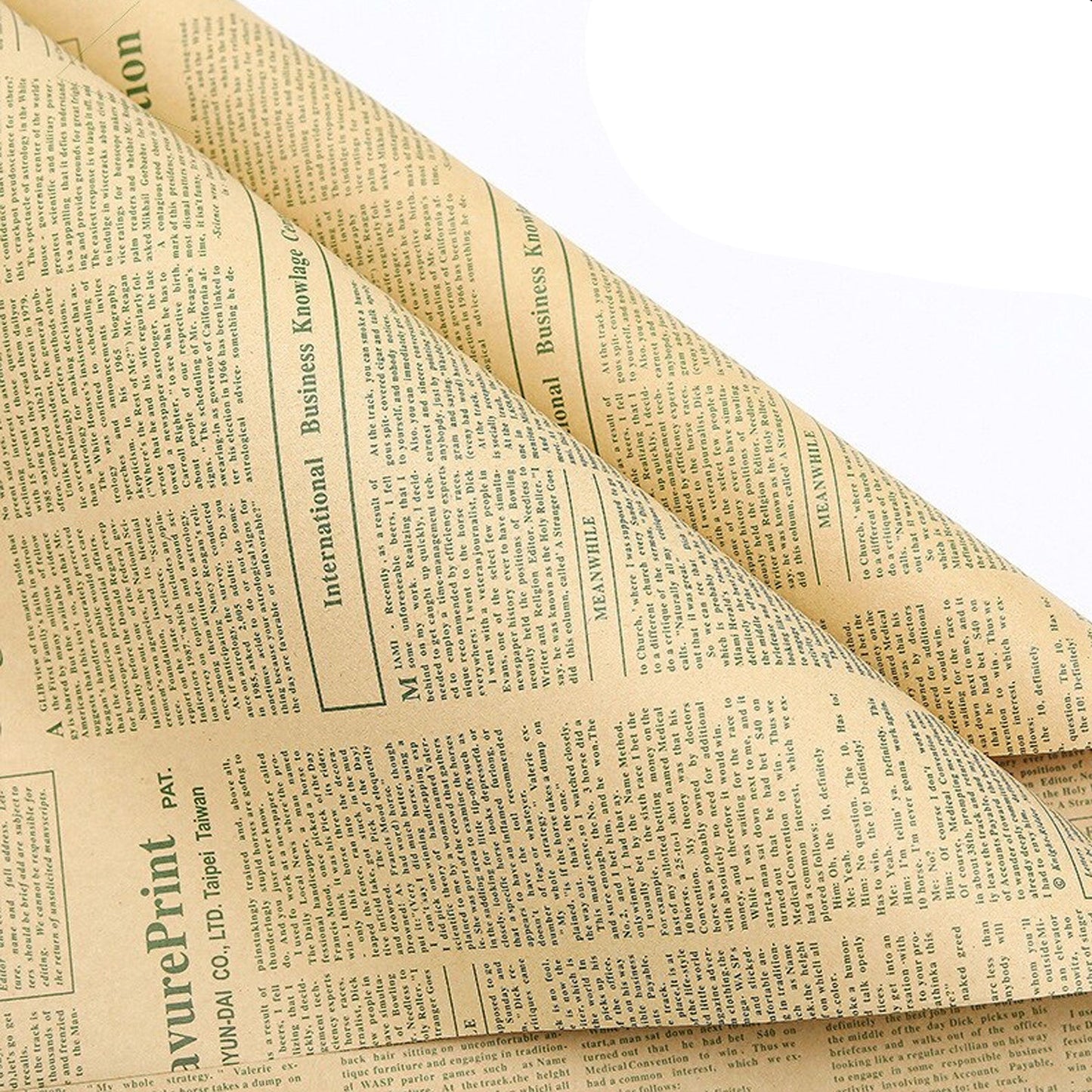 20pcs Kraft Newspaper Wrapping Paper Sheets