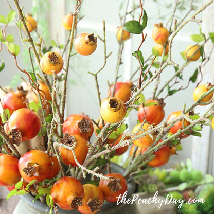 Artificial Pomegranate Branch 25.6" | 3 Colors