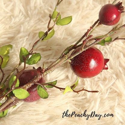 Artificial Pomegranate Branch 25.6" | 3 Colors