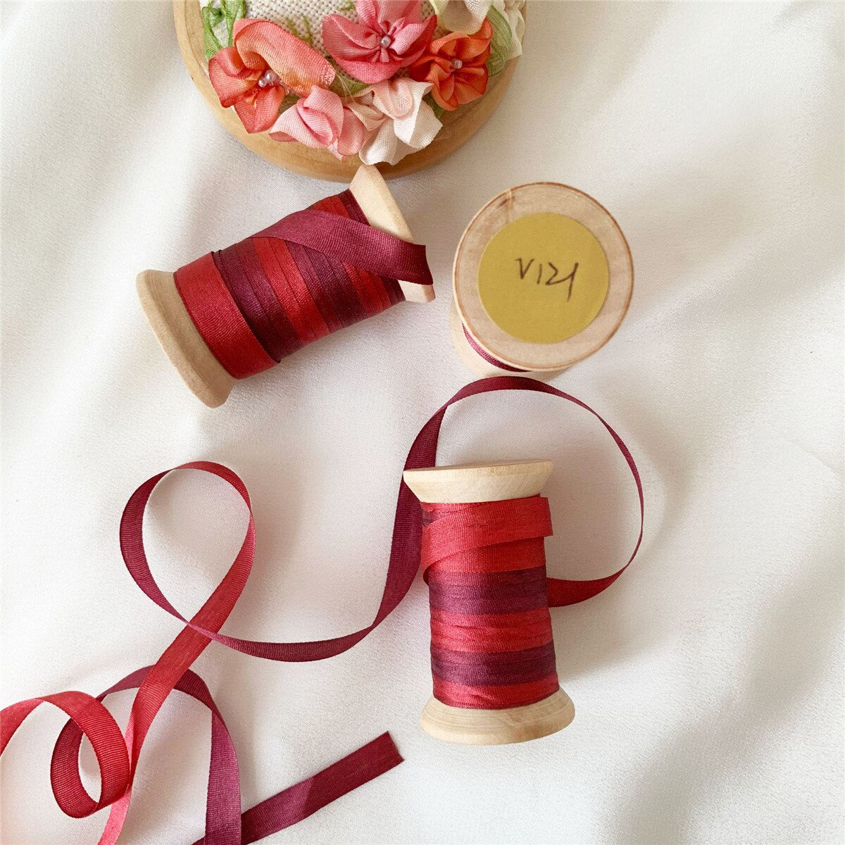 10.9Yd Red Gradient Ribbon Rolls | 7 Colors