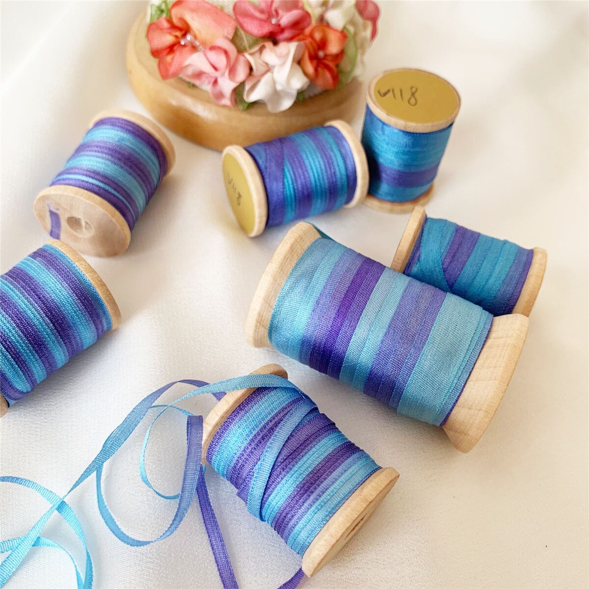 10.9Yd Blue Gradient Ribbon Rolls | 4 Colors