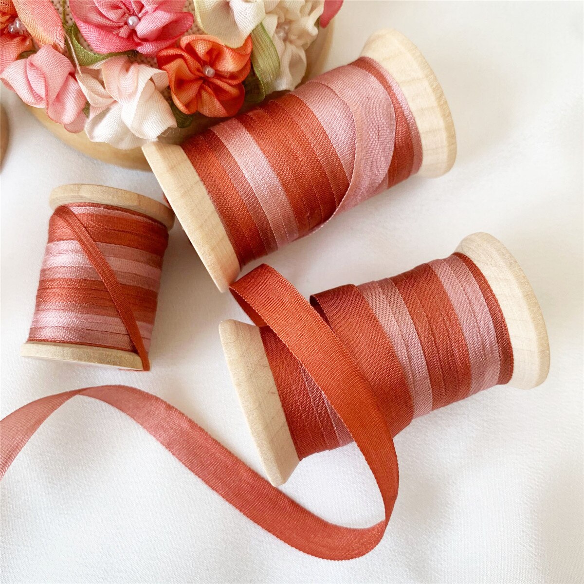 10.9Yd Red Gradient Ribbon Rolls | 7 Colors