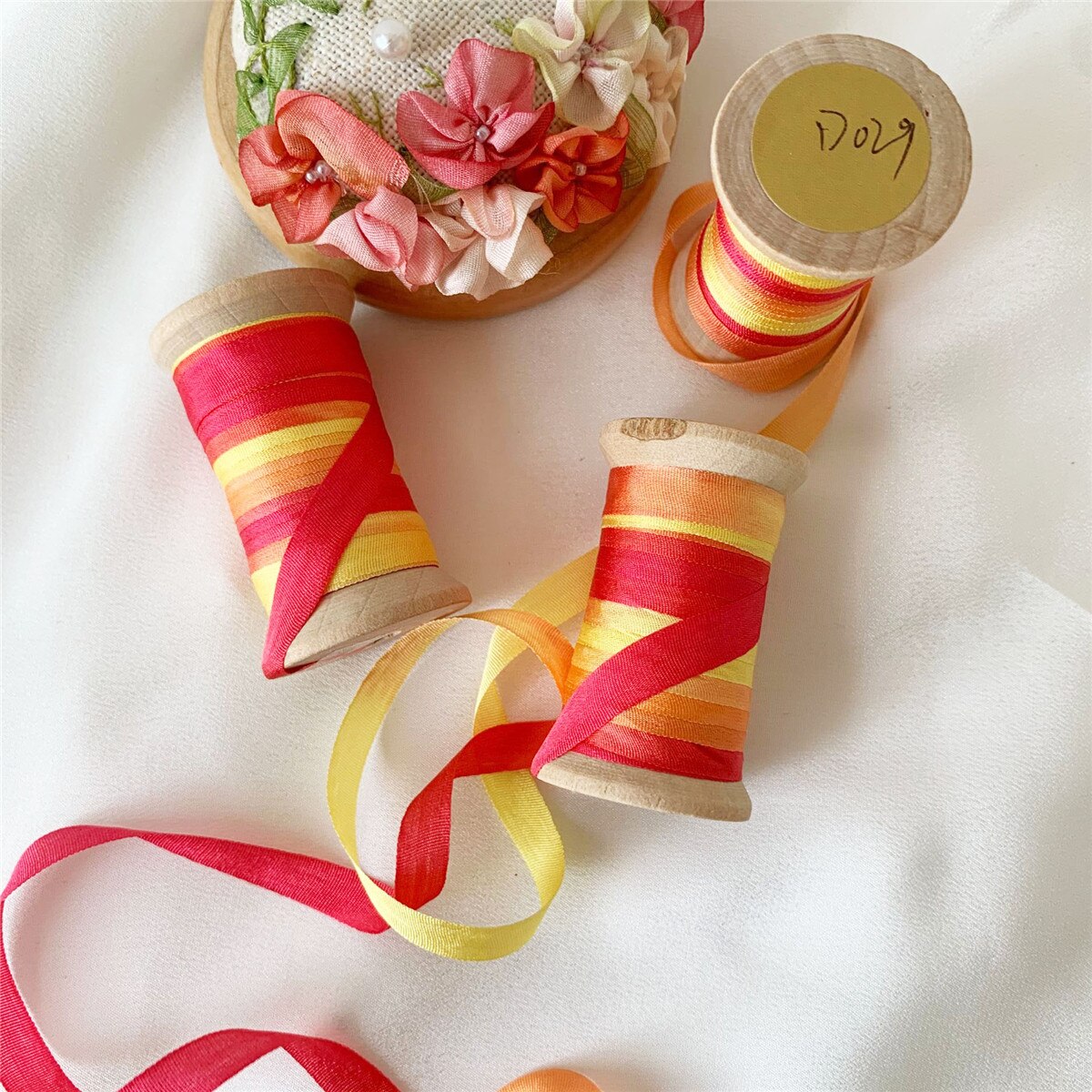 10.9Yd Red Gradient Ribbon Rolls | 7 Colors