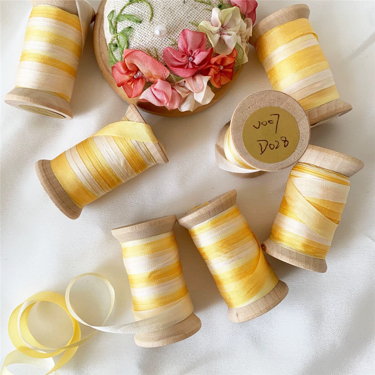 10.9Yd Yellow Gradient Ribbon Rolls | 3 Colors