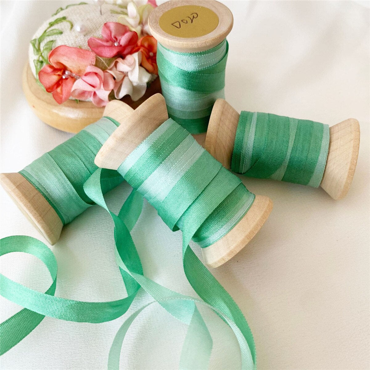 10.9Yd Green Gradient Ribbon Rolls | 6 Colors