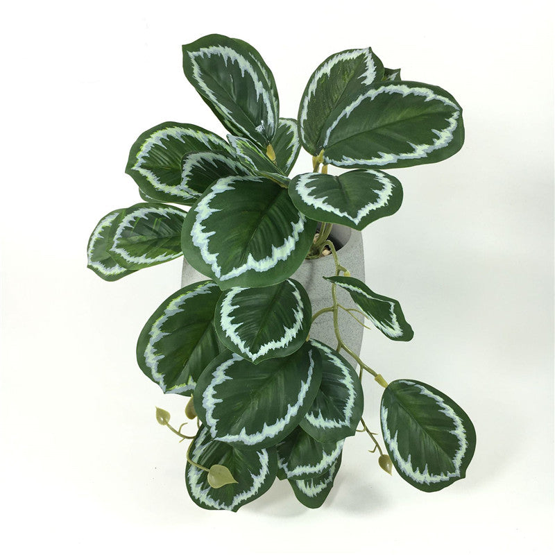 10.2" Artificial Rose-Painted Calathea Stem