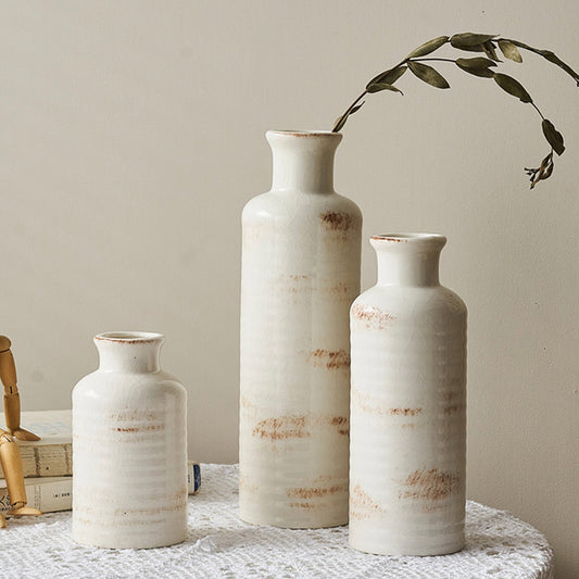 Rustic Ceramic Vase Set of 3