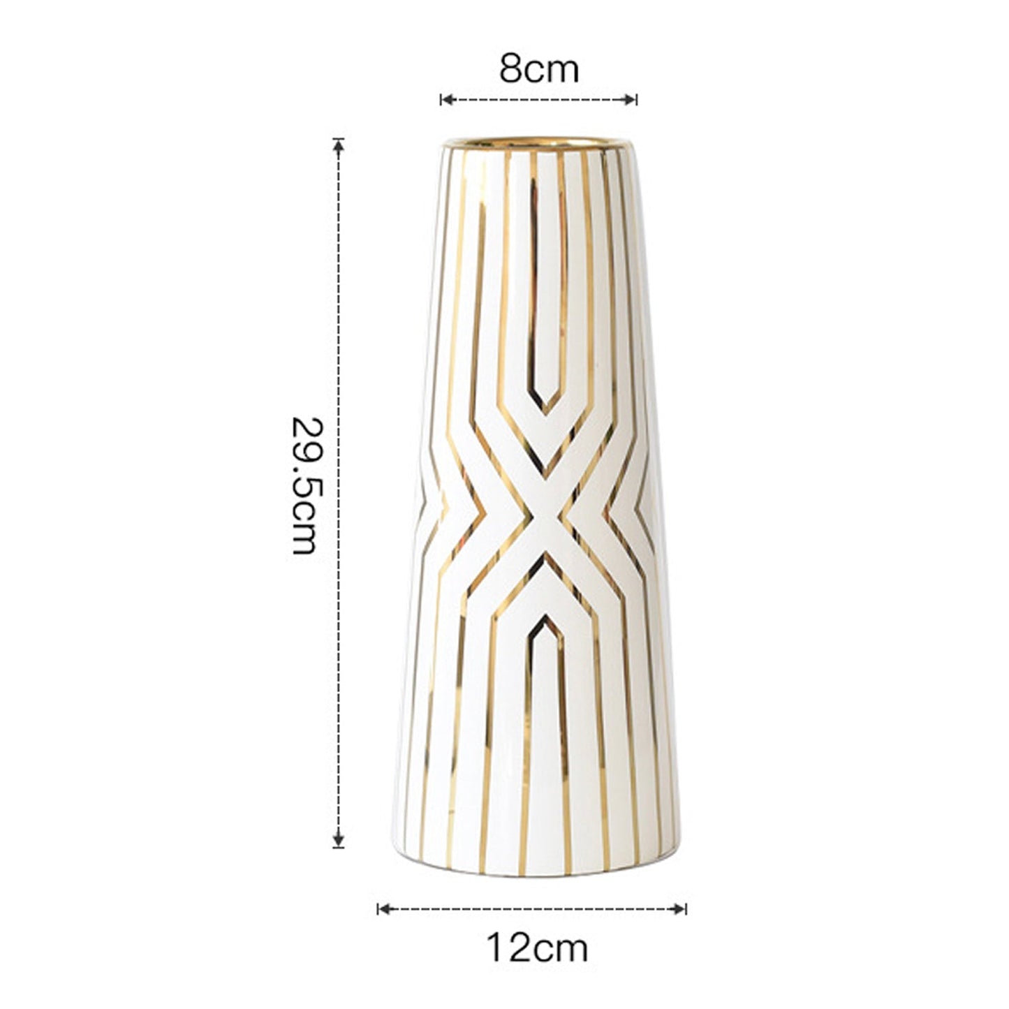 Gold Plated White Ceramic Vases