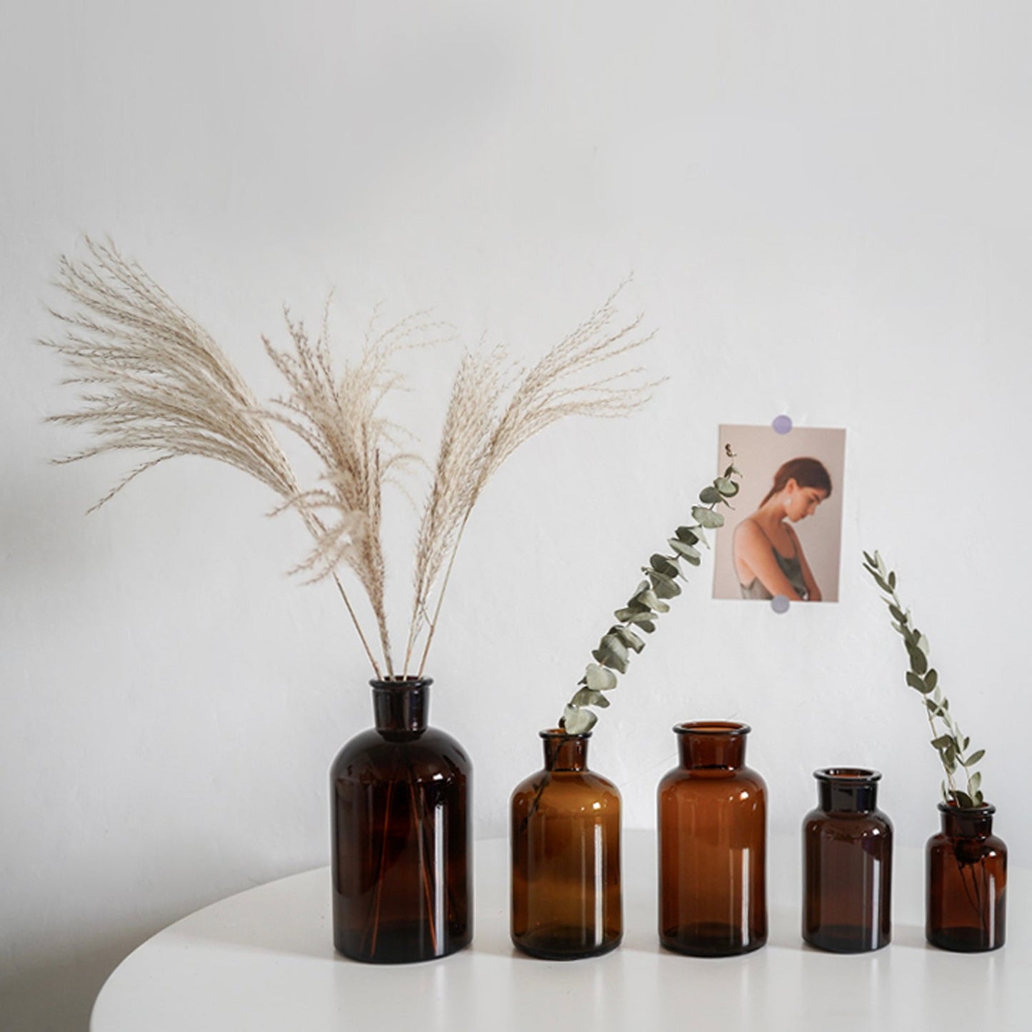 Amber and Clear Glass Bottles