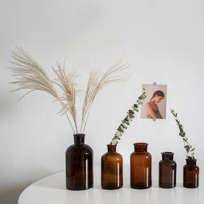 Amber and Clear Glass Bottles