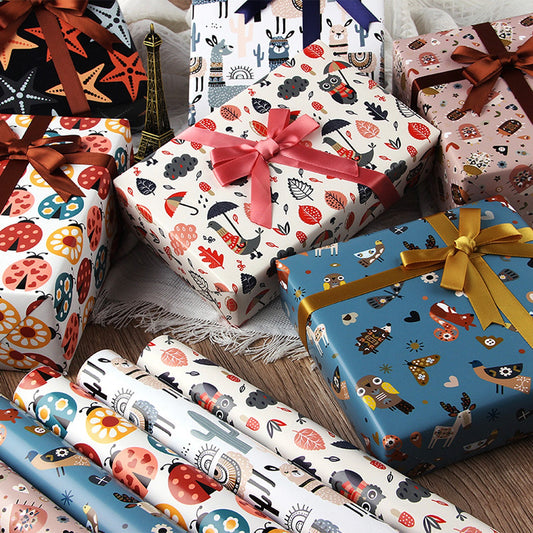 5Pcs Animal Wrapping Paper Sheets