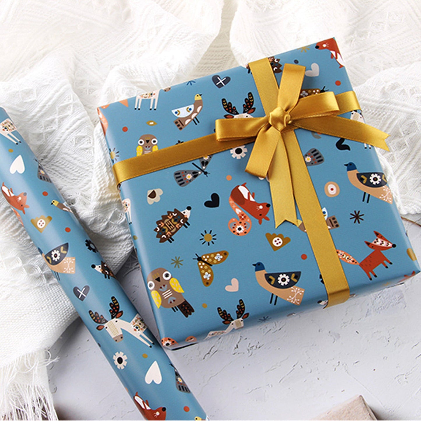 5Pcs Animal Wrapping Paper Sheets