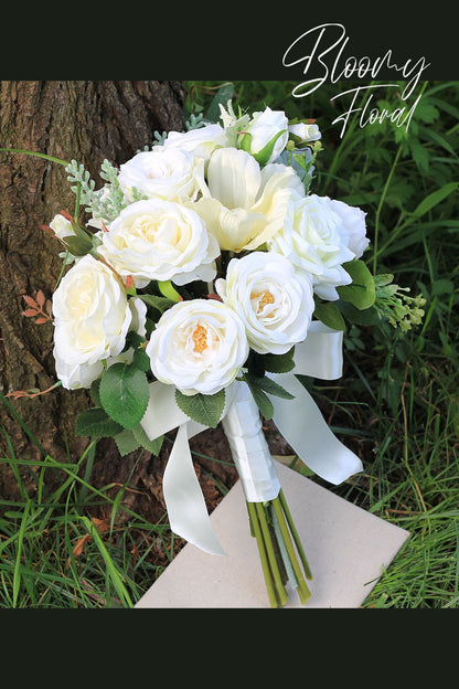 artificial wedding bouquet white green bridal bouquet wedding bouquet for spring