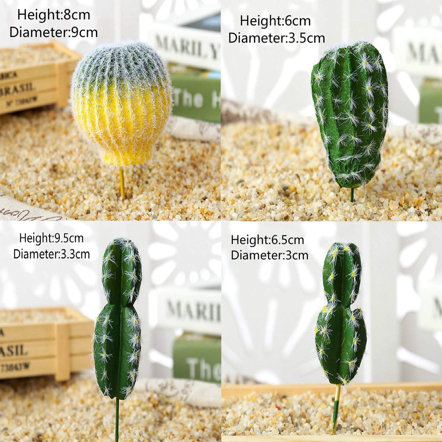 Small Artificial Cactus Picks Set of 4