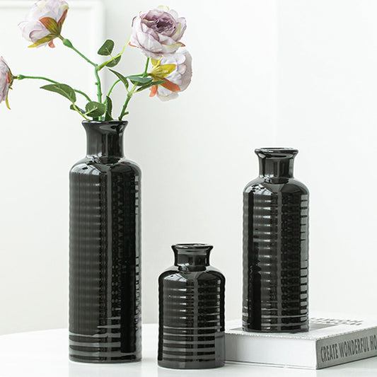 Black Ceramic Vase Set of 3