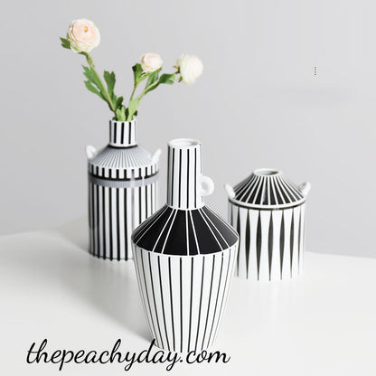 Black and White Ceramic Vase