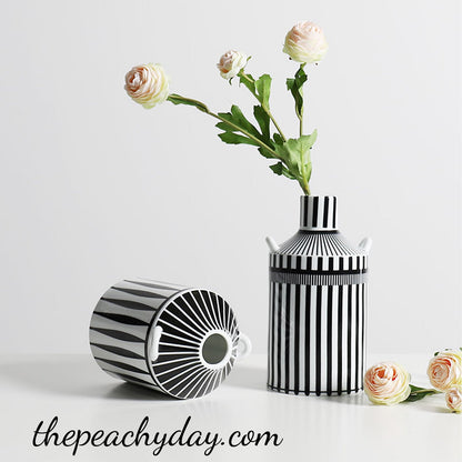 Black and White Ceramic Vase