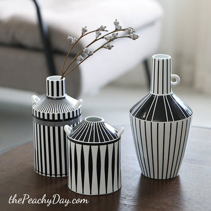 Black and White Ceramic Vase